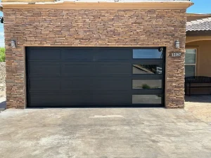 el paso garage door repair new door 4 - in wayne dalton black finish with glass model